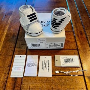 EU Size 17 Emporio Armani Designer Baby Crib Sneakers Booties Shoes